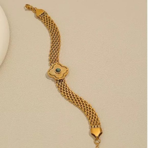 18K Gold Plated Coarse Chains Bracelet - Picture 2 of 9